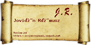 Jovián Rémusz névjegykártya